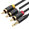 Vention 3.5mm to 3RCA AV Cable 2m Black